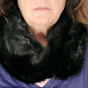 Black Faux Fur Neck Gaiter Neck Wrap